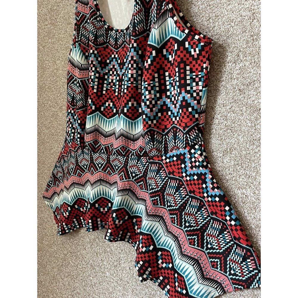 Annabelle USA Boutique Plus Size Geometric Multicolored Top Shirt Size 3XL - Picture 3 of 7